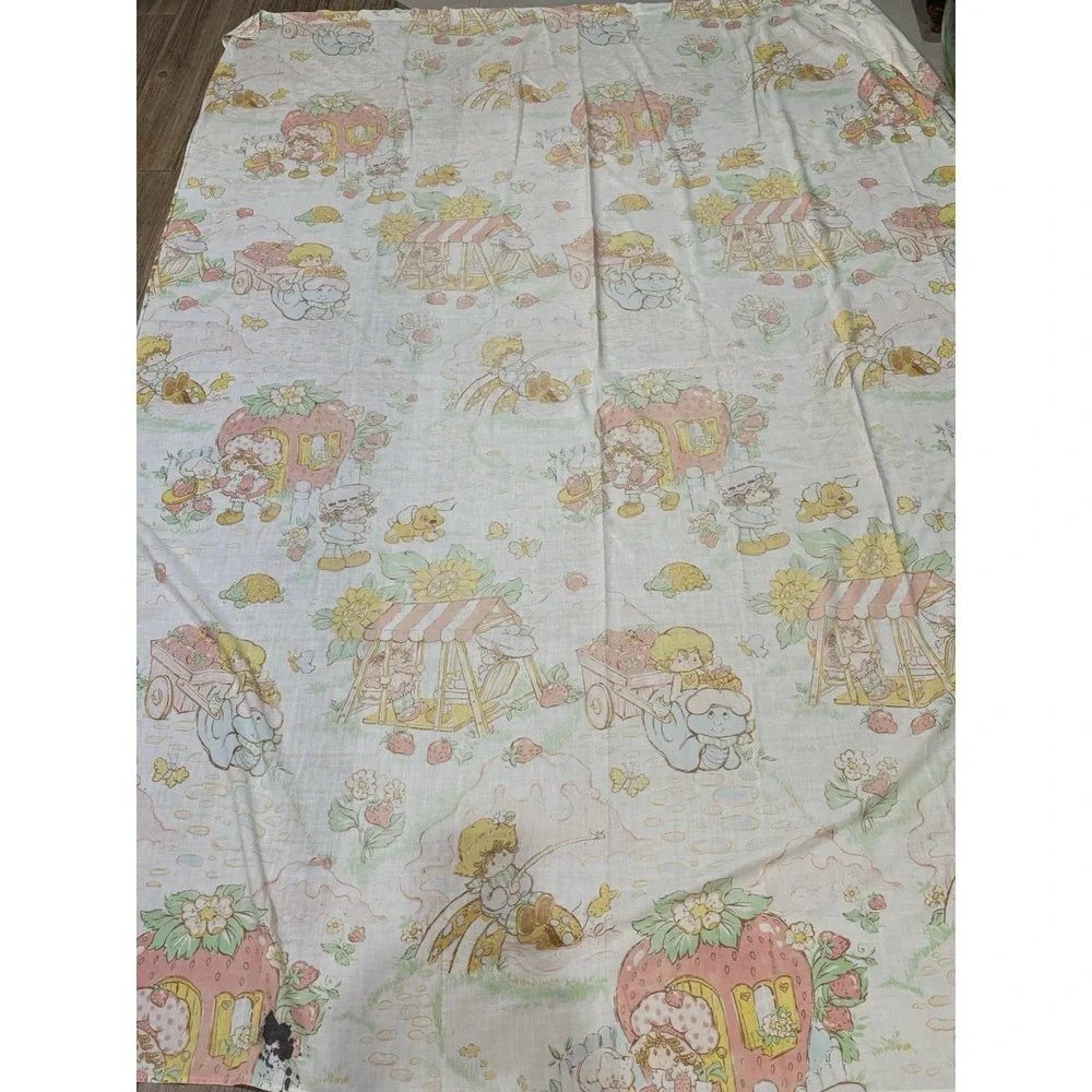 Vintage Strawberry Shortcake Twin Flat Sheet